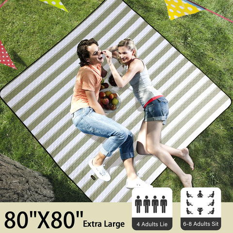 HX&OD picnic blanket folded with carry strap for easy transport