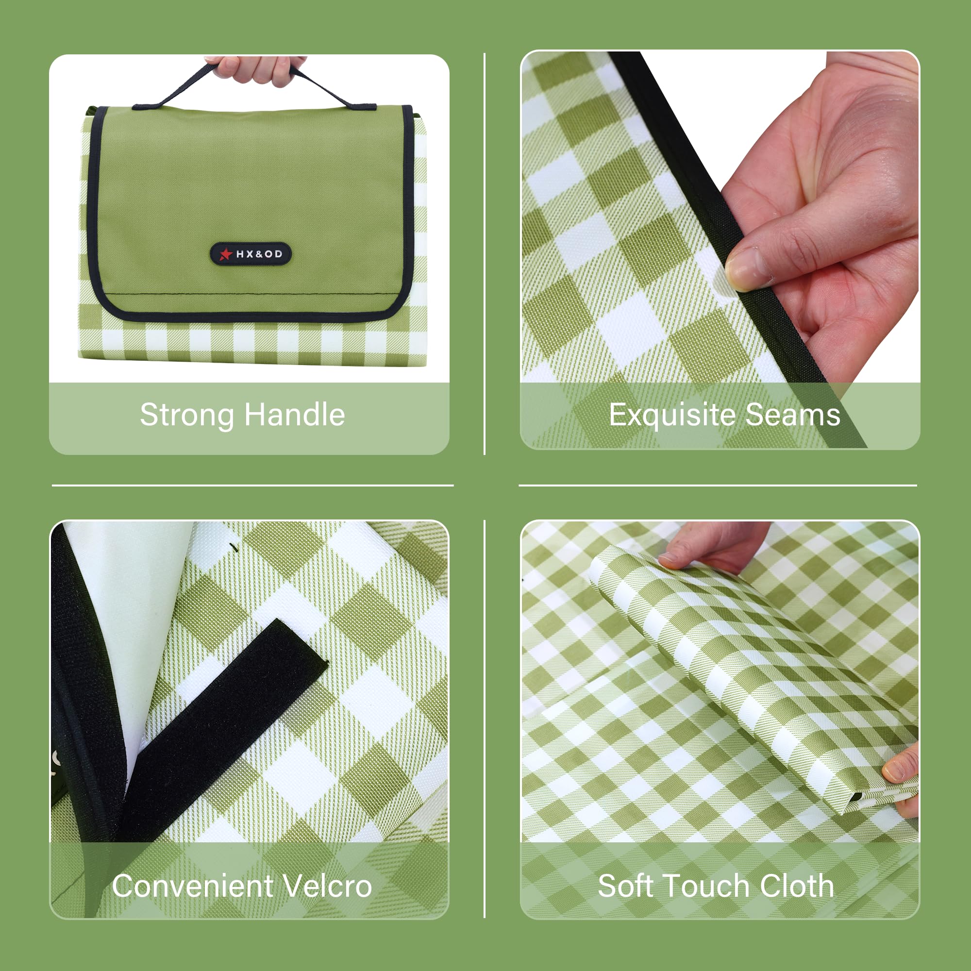 HX&OD foldable-compact blanket folds to a book for easy transport