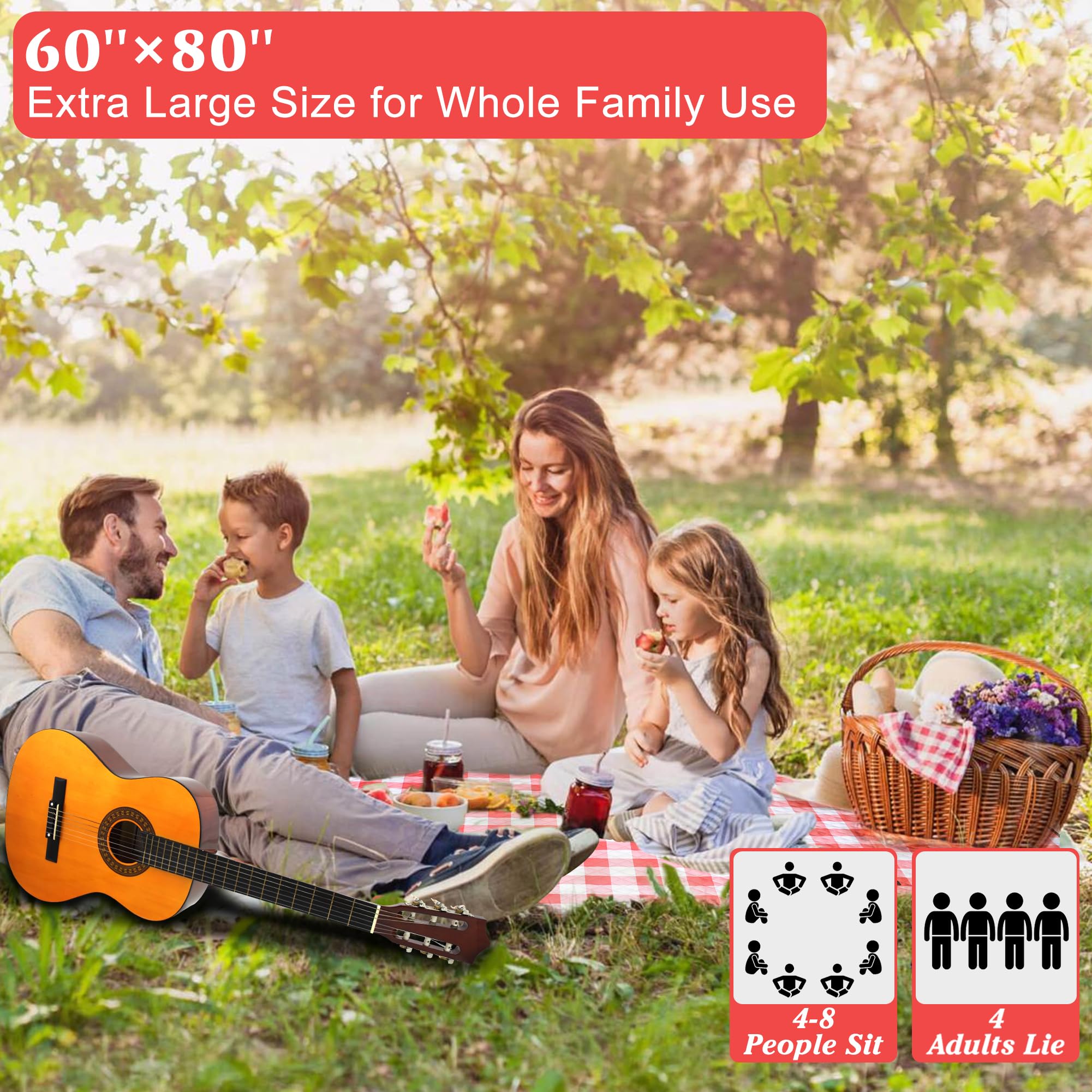 HX&OD red gingham picnic blanket for a couple's day at the beach