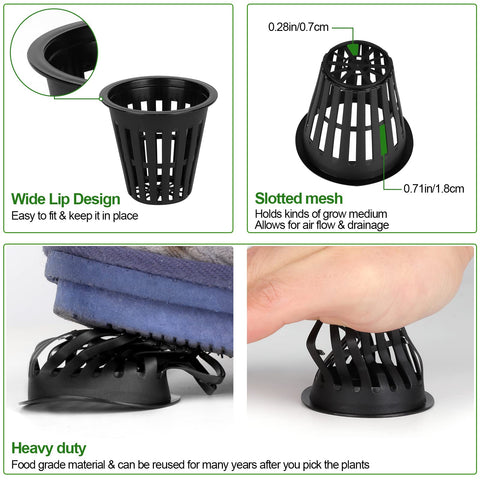 HXSEMAYIG 100pcs net pots package for hobbyists and small farms.