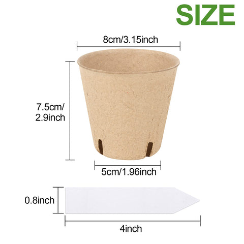 HXSEMAYIG biodegradable peat pots that break down in soil, eco-friendly seed starting option.