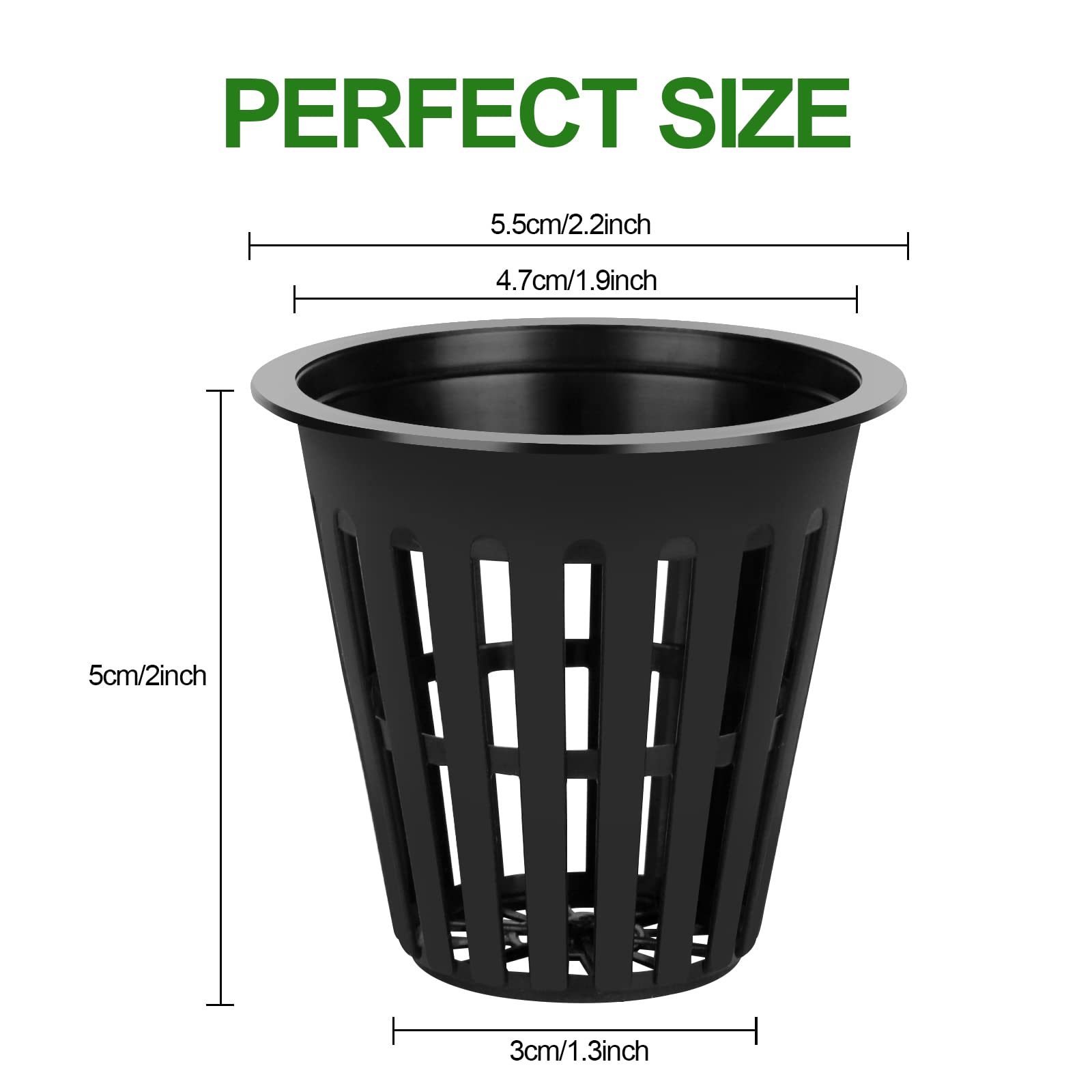HXSEMAYIG net cups with wide lip for easy root inspection and drainage.