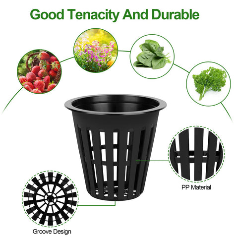 HXSEMAYIG UV-resistant plastic net pots endure year-round outdoor use.