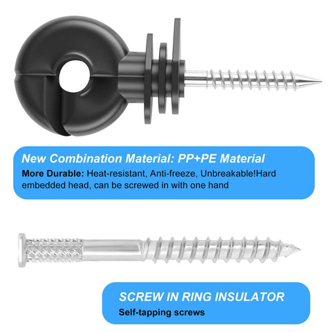 HXSEMAYIG wood post installation shows screw-in insulator without tools