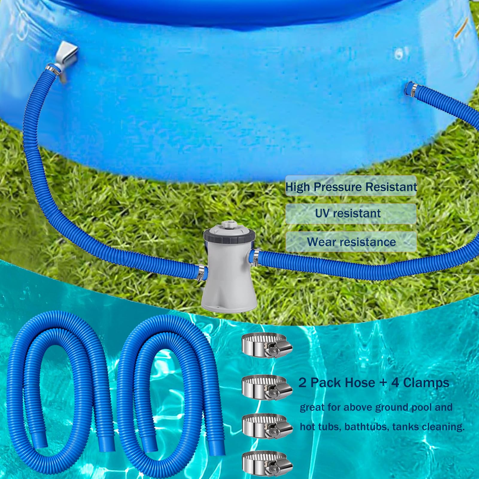 Hxxyilok hose features leak-proof connections with stainless clamps.
