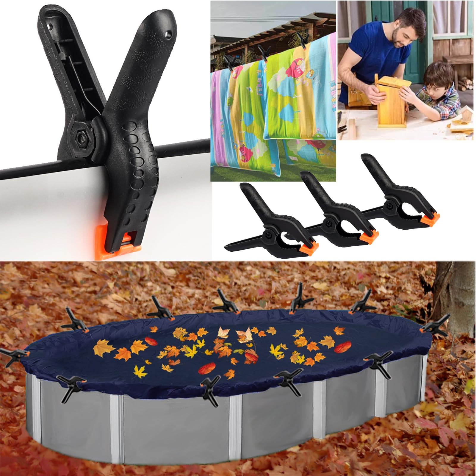 Hxxyilok reusable plastic clips resisting rust for seasonal use.