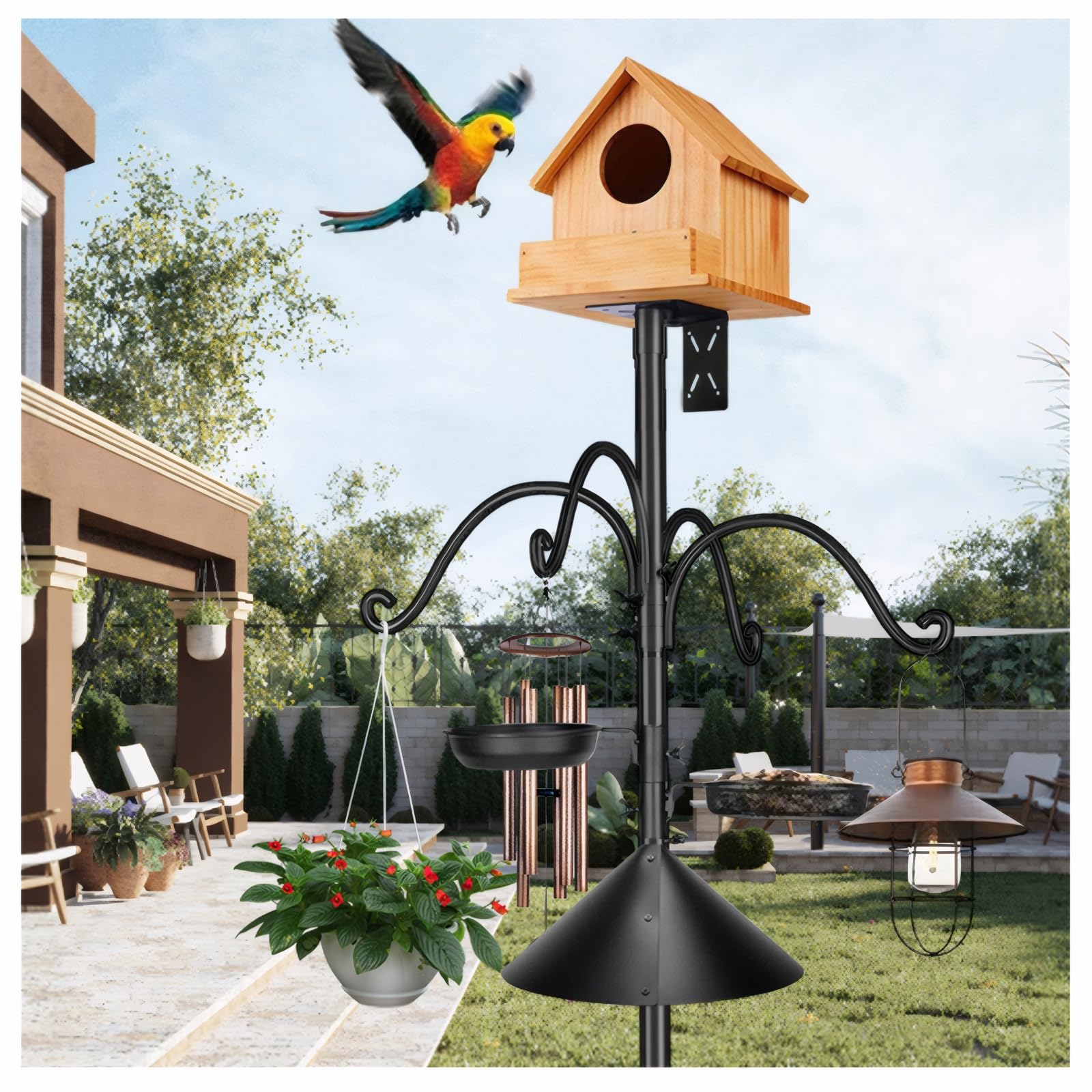 HXYQMMY 92inch bird feeder pole for a stable garden feeding setup.
