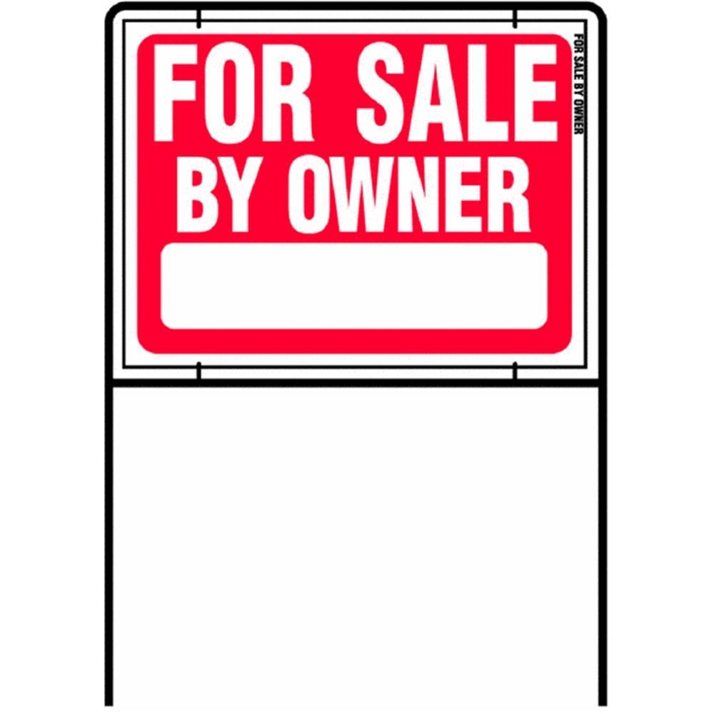 Hy-Ko RSF-605 for-sale-by-owner sign in red and white; double-sided visibility for curbside notices.