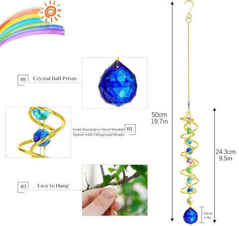 H&D Hyaline & Dora blue crystal glass ball enhances window decoration with color.
