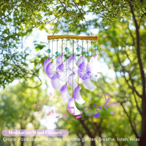 Hyaline Dora glass moon wind chime on window decor with color and movement.