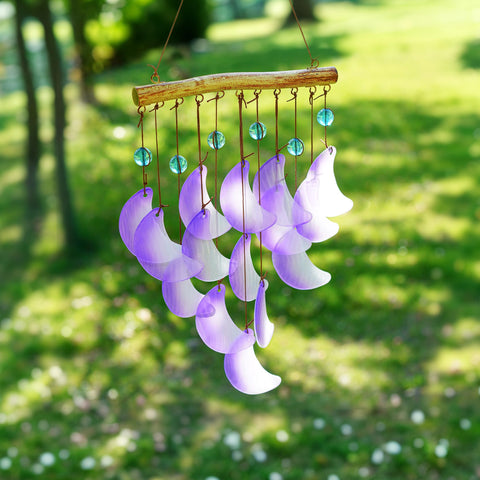 Hyaline Dora glass wind chime for porch, blending light and sound.