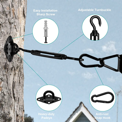 HYASIA pad eyes and screws closeup highlights secure attachment points.