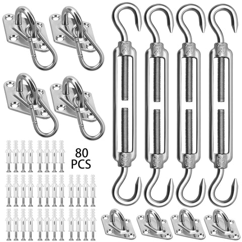 HYASIA sun shade hardware kit overview for sturdy outdoor shade sail installation