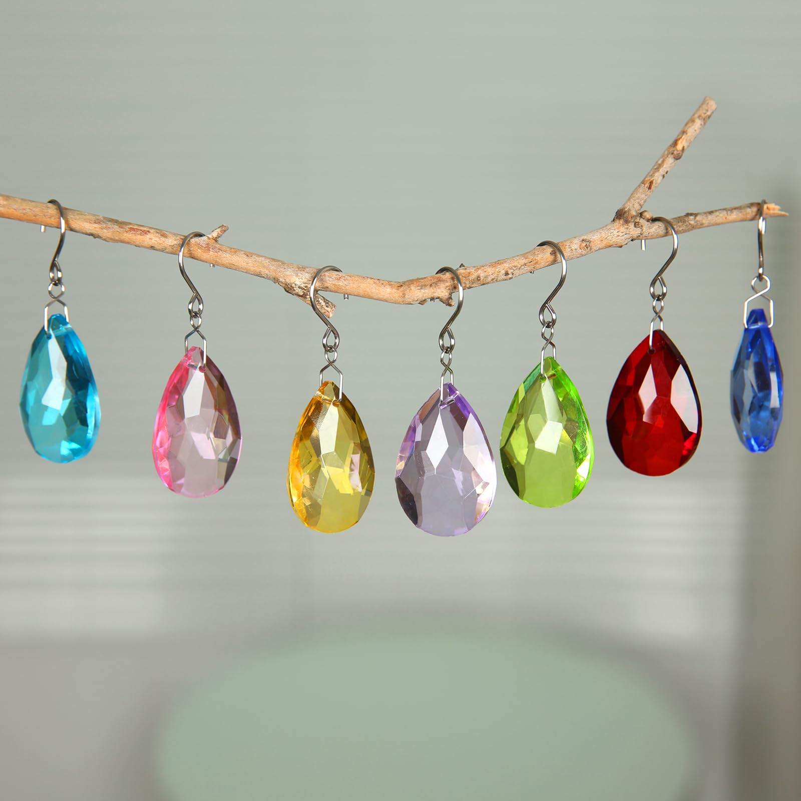 HYBEADS teardrop crystal suncatchers ready to hang with hooks