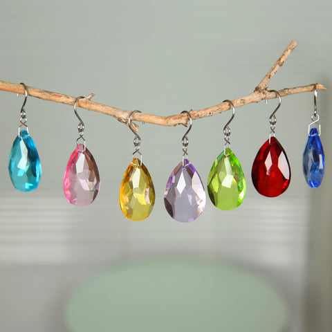 HYBEADS teardrop crystal suncatchers ready to hang with hooks
