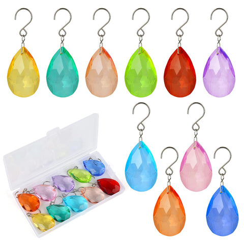 HYBEADS 38mm crystal prisms enhance seasonal decorations with rainbow reflections