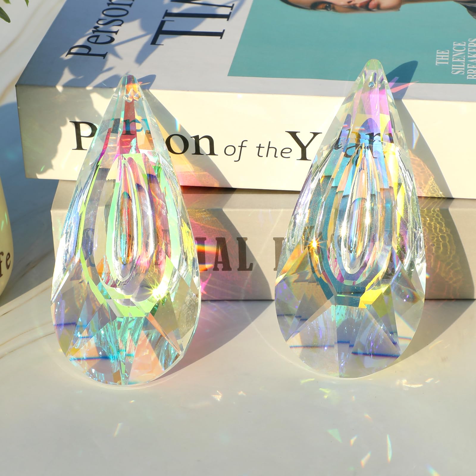 HYBEADS AB colored crystal prism adds shimmering light for weddings and events