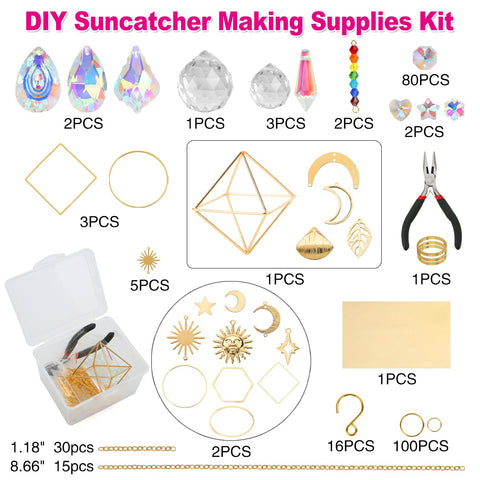 HYBEADS crystal wind chime components ready for decorative crafts