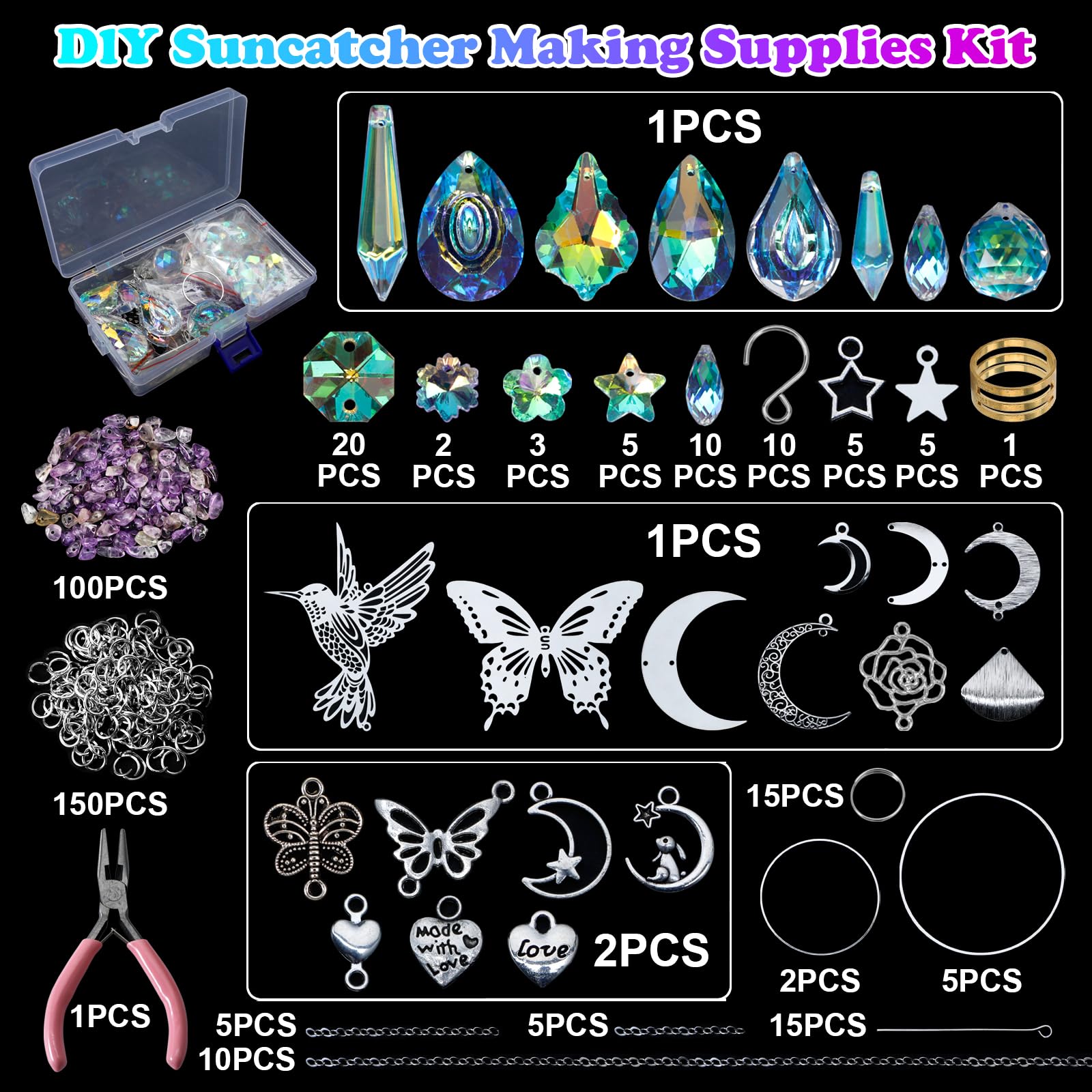 HYBEADS suncatchers crystal pendants add delicate shimmer