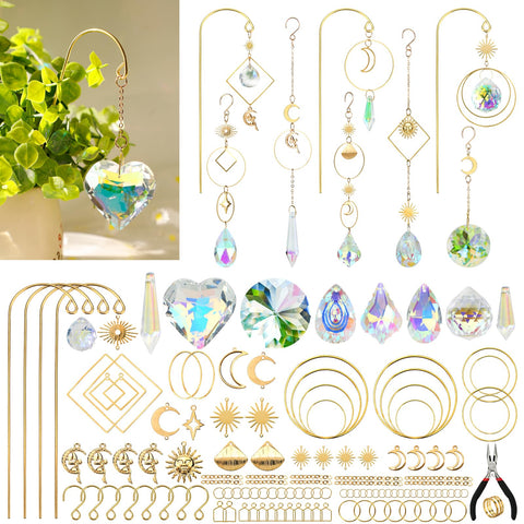 HYBEADS sun catcher heart crystal kit for bright window decor.