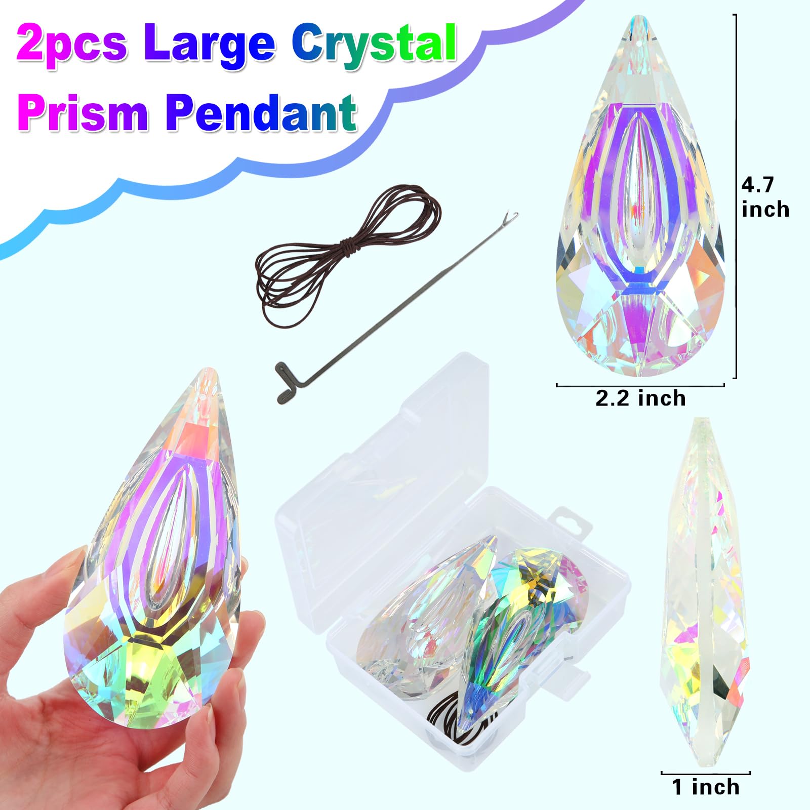 HYBEEDS hanging crystal suncatcher for garden and porch decor in sunshine