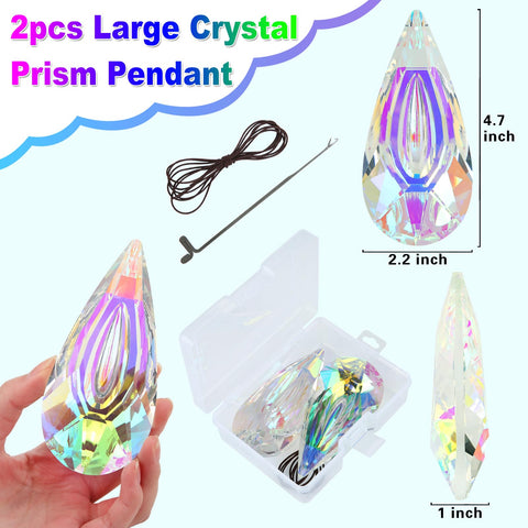 HYBEEDS hanging crystal suncatcher for garden and porch decor in sunshine