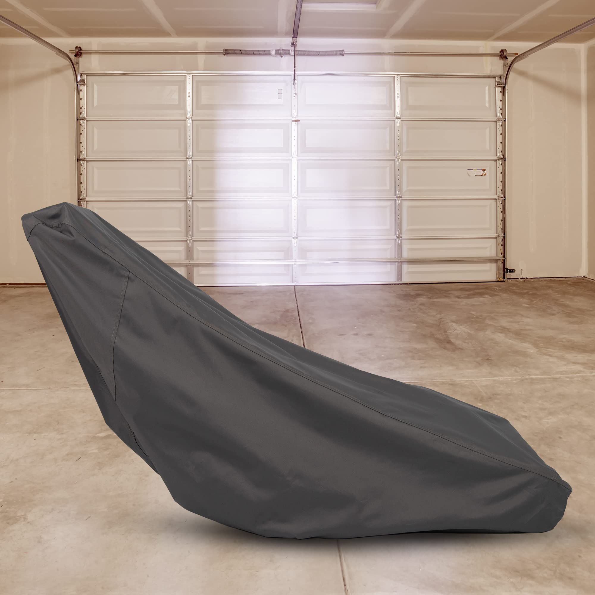 Hybrid Covers drawstring locking system keeps mower secure in windy conditions
