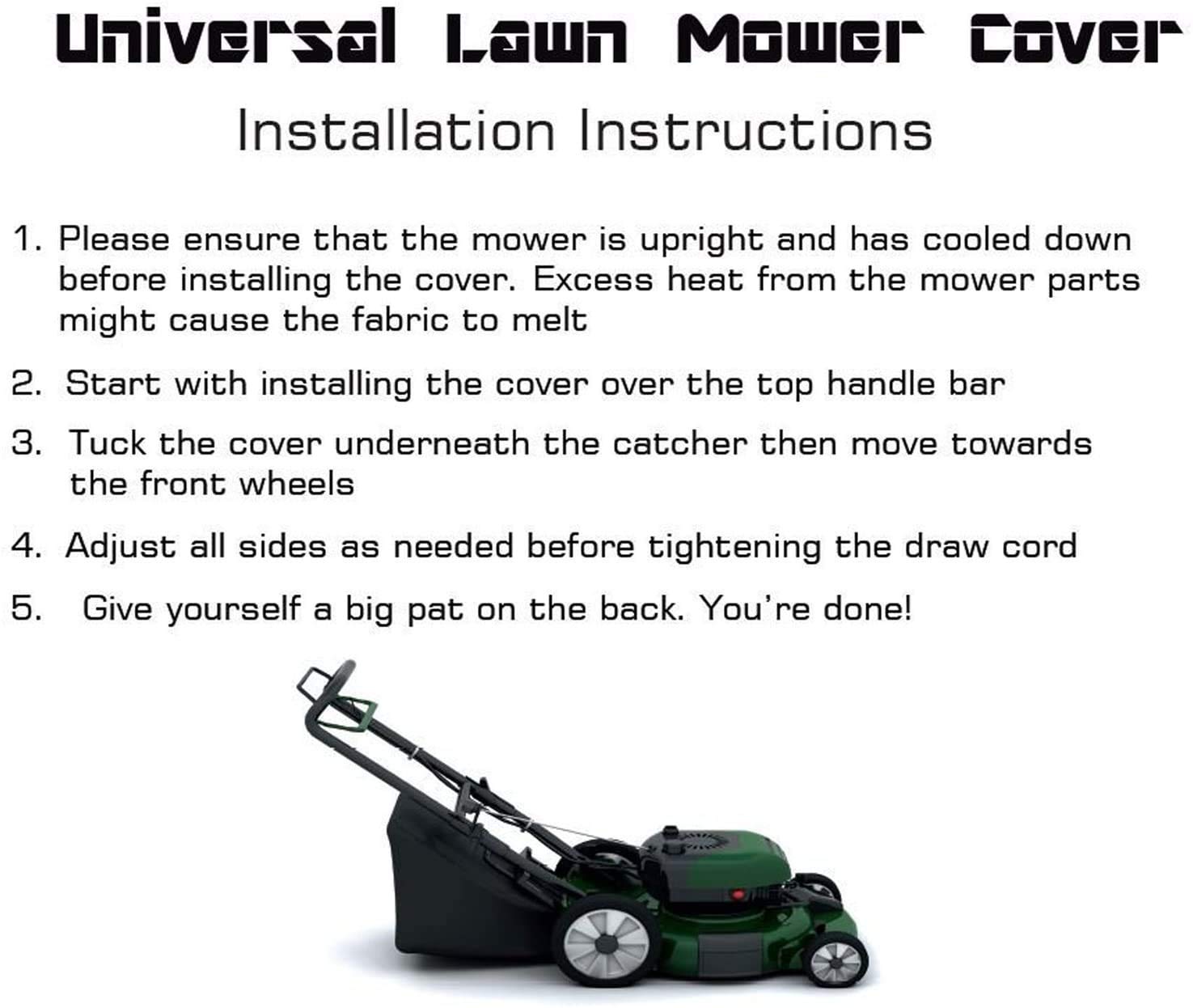 Fits large mowers and lawn tractors; Hybrid Covers provides outdoor protection