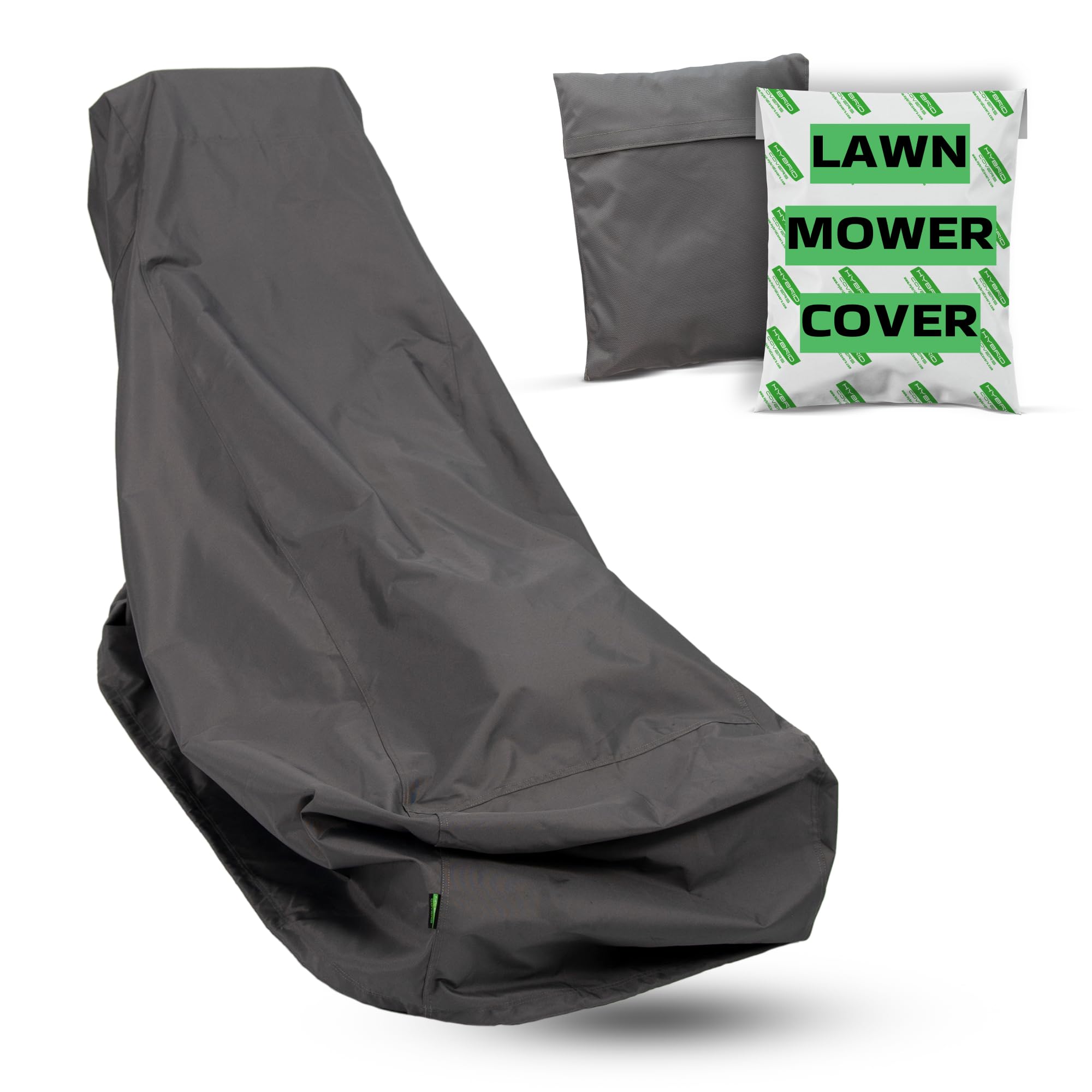 Universal fit for most lawn mowers; Hybrid Covers keeps gas and electric mowers covered