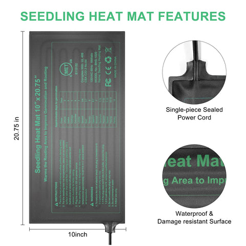 HYDGOOHO Seedling Heat Mat even heating protects delicate roots.