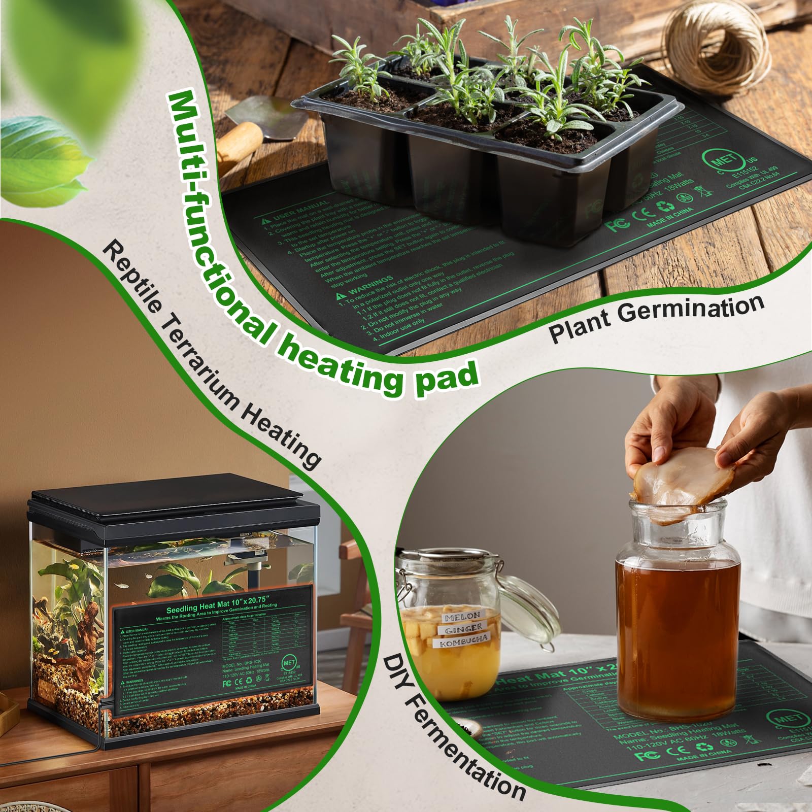 HYDGOOHO waterproof seedling mat designed for safe indoor use on insulated surfaces.