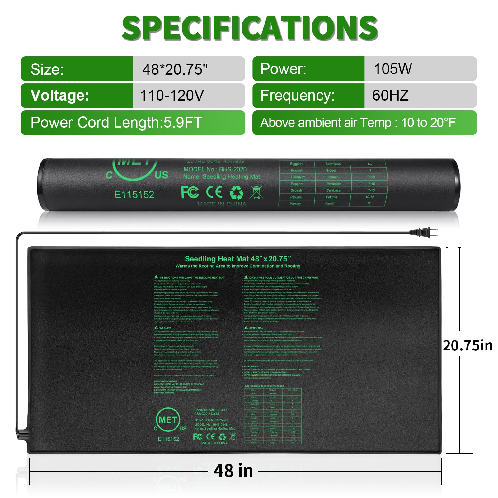 HYDGOOHO seed starter maintains uniform temperature of 20–30°C for propagation