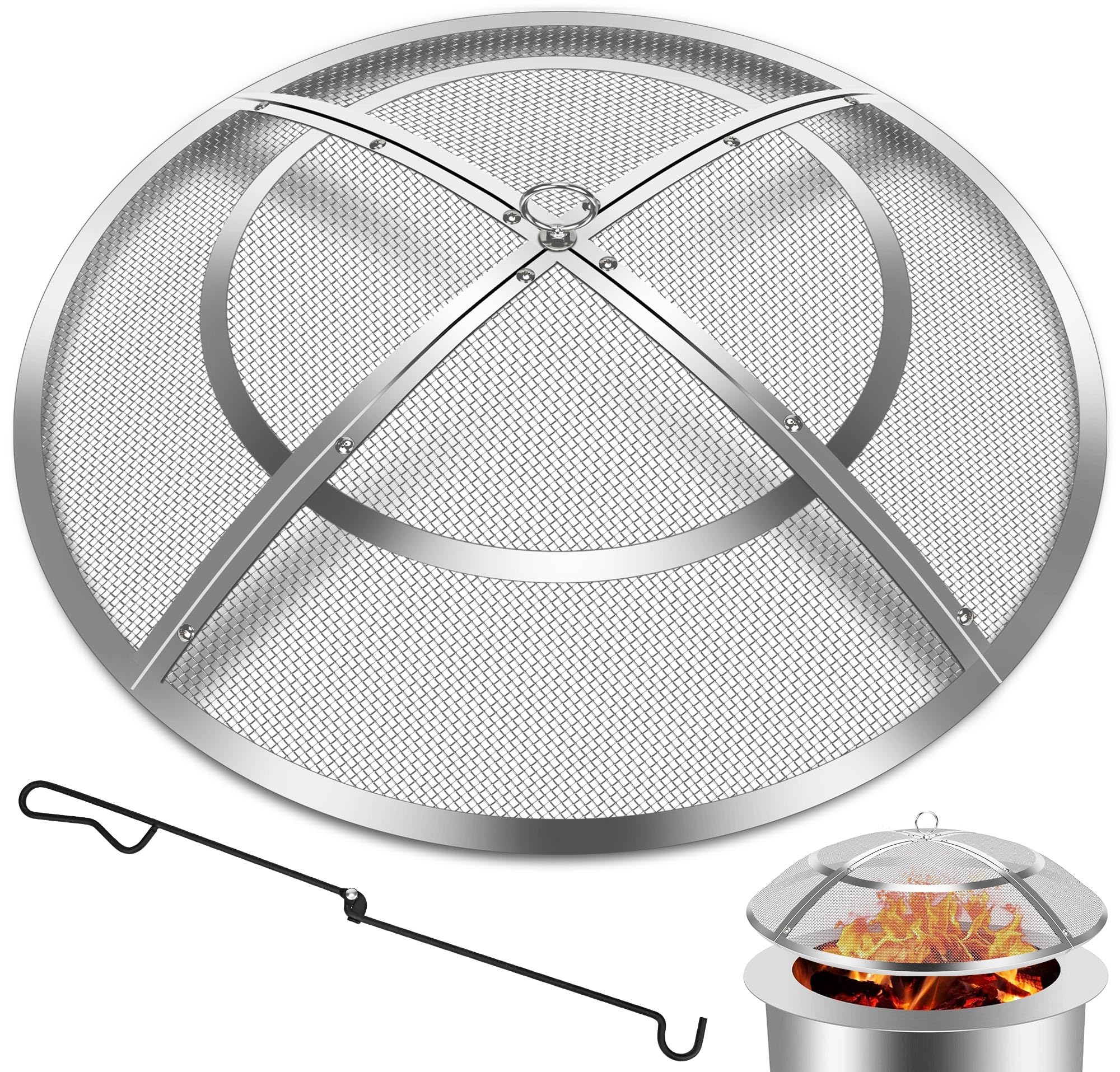 Hydream 27-inch fire pit spark screen cover protects from sparks
