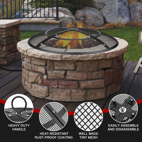 Hydream heavy-duty steel mesh fire pit screen designed for durability