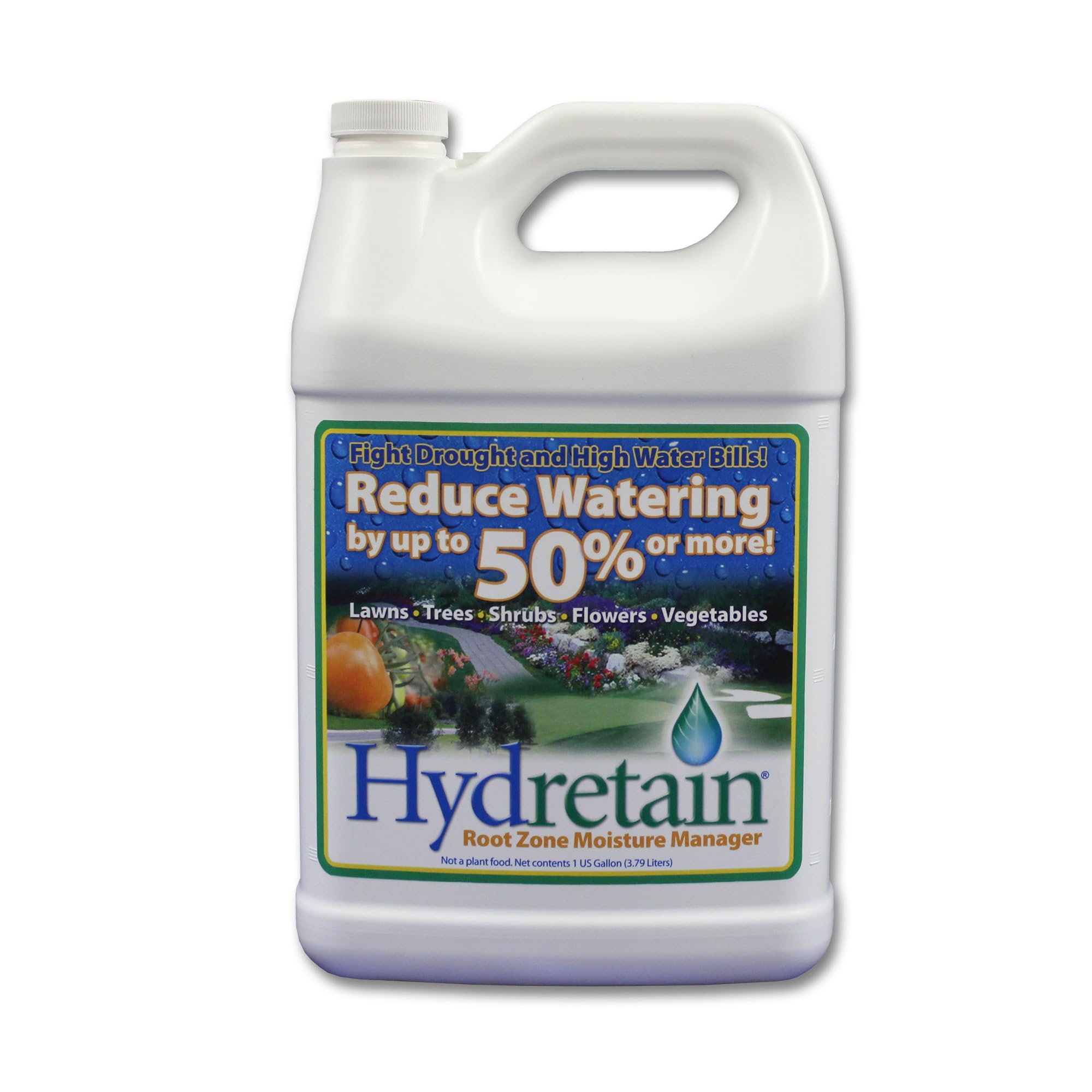 Hydretain root zone moisture manager bottle for easy application and longer hydration.
