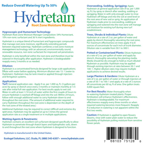 Hydretain tree and shrub moisture support helps drought resilience.
