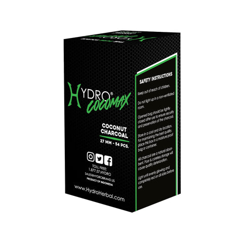 Hydro coconut charcoal cubes 1kg bag shown, ideal for stocking up for frequent grilling sessions.