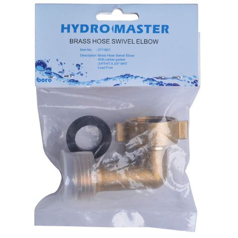 HYDRO MASTER 90-degree angle hose extender reduces crimping and hose strain.
