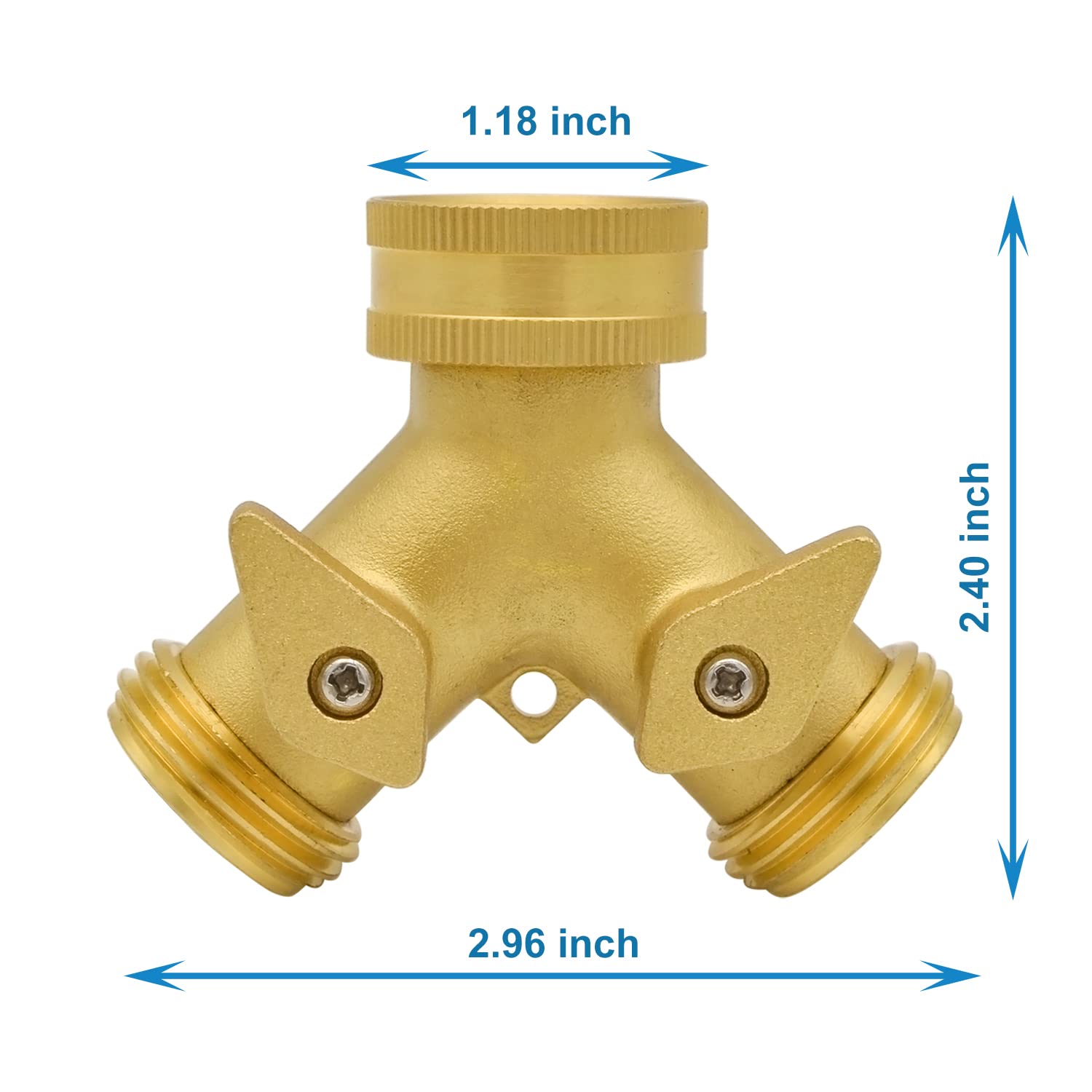 HYDRO MASTER brass hose splitter body highlights reliable, leak-free connections.