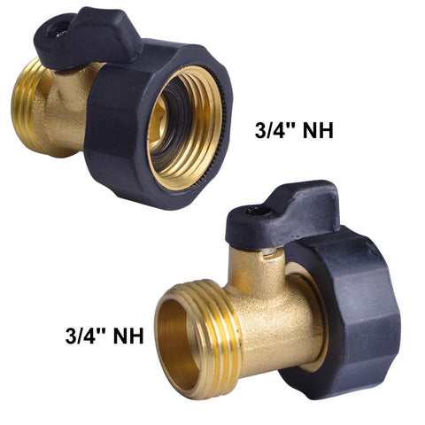 Two-pack brass shut-off valves ready for quick connections and replacements.
