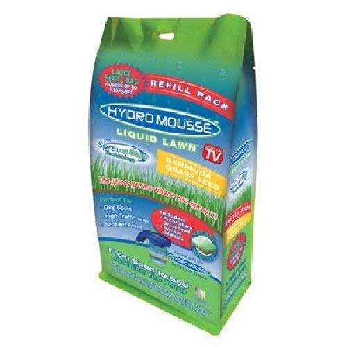 Hydro Mousse Bermuda seed refill bag showing coverage up to 1000 sq ft