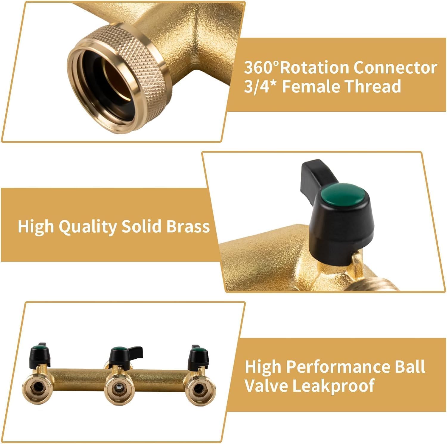 Hydrogarden easy-turn valves enable quick, independent shutoffs for each connected hose