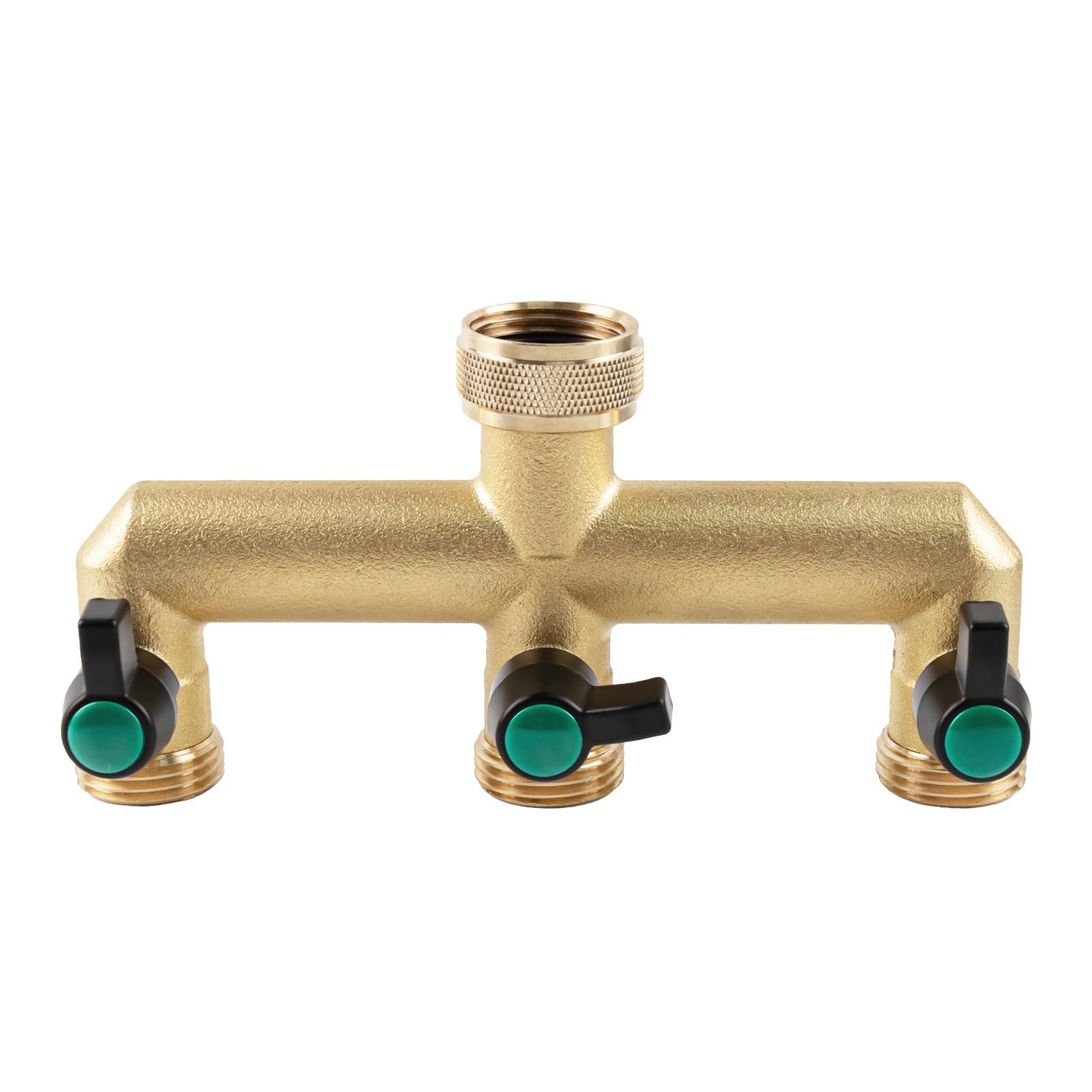 Hydrogarden hose splitter 3-way brass for flexible irrigation and independent control