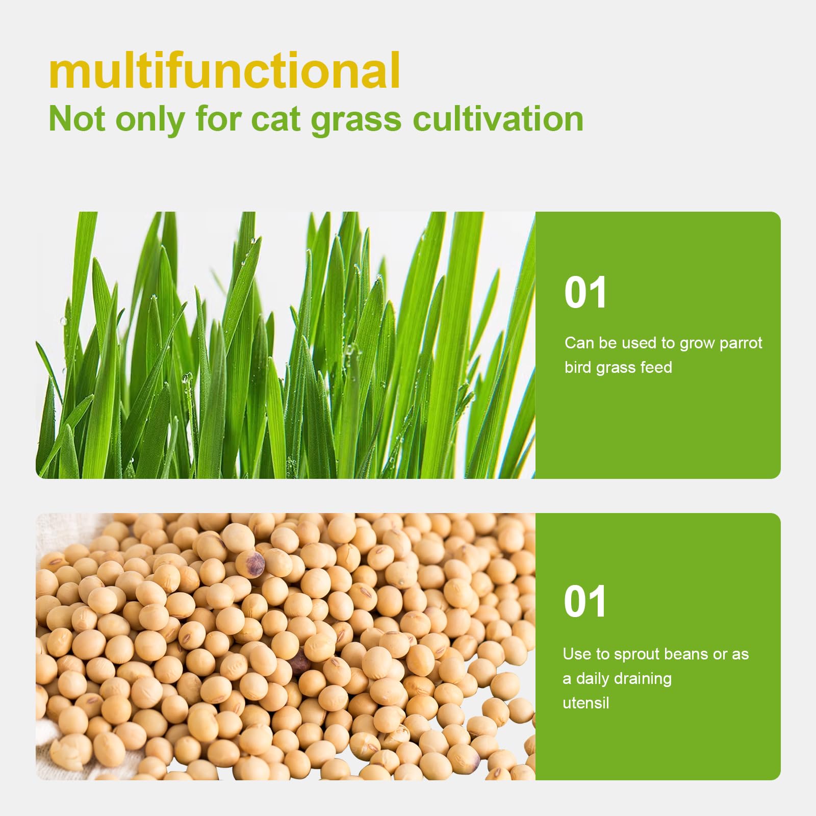 Hydroponic Cat Grass Kit easy-clean, reusable system supports year-round planting