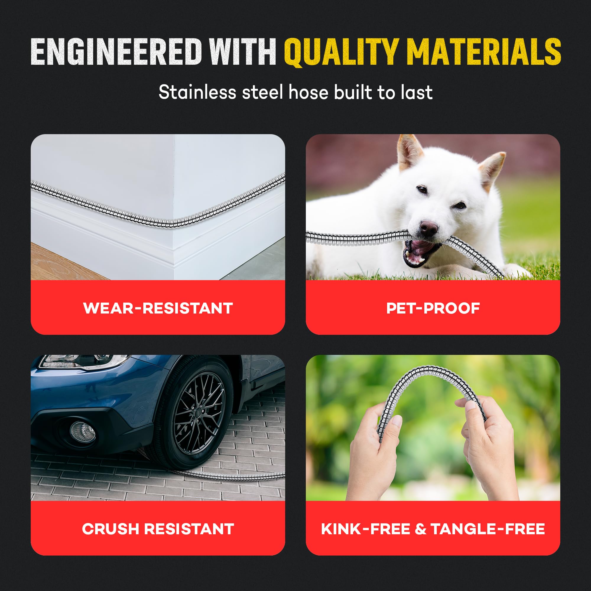HydroPro flexible interlocking design offers smooth handling around trees.