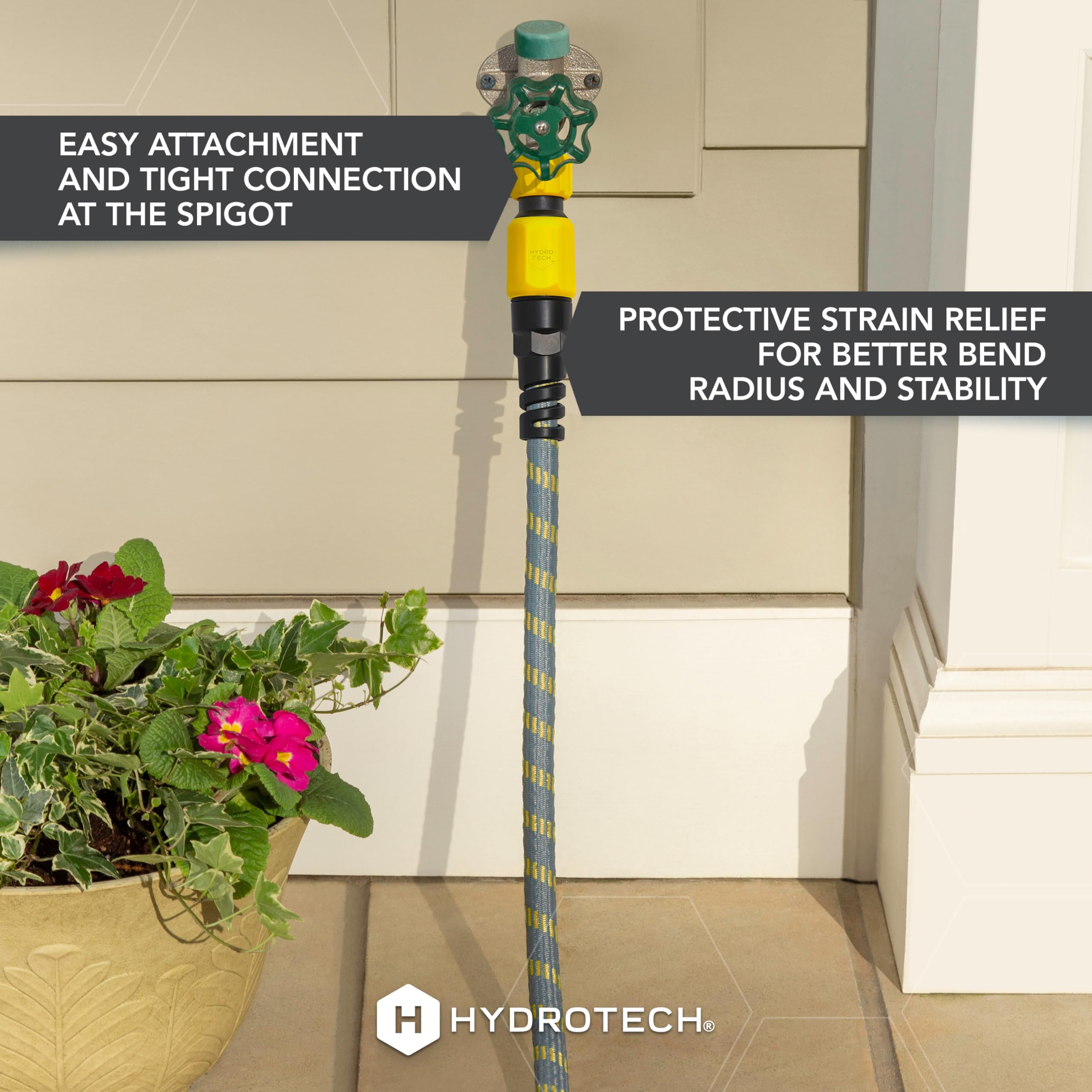 Lightweight HydroTech hose weighs under 5.5 lbs when empty for easy carry.