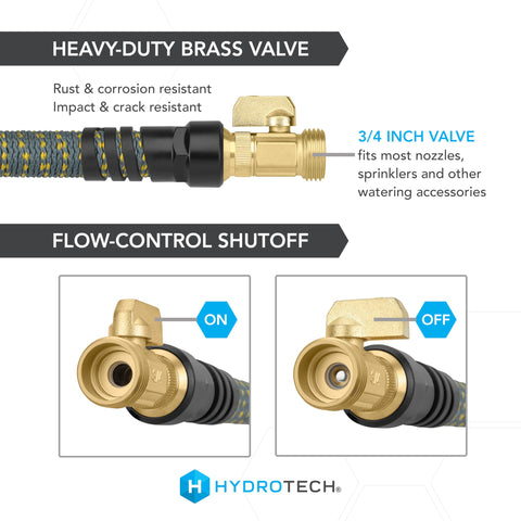 Nylon connector on HydroTech provides rust-resistant seal to prevent leaks.