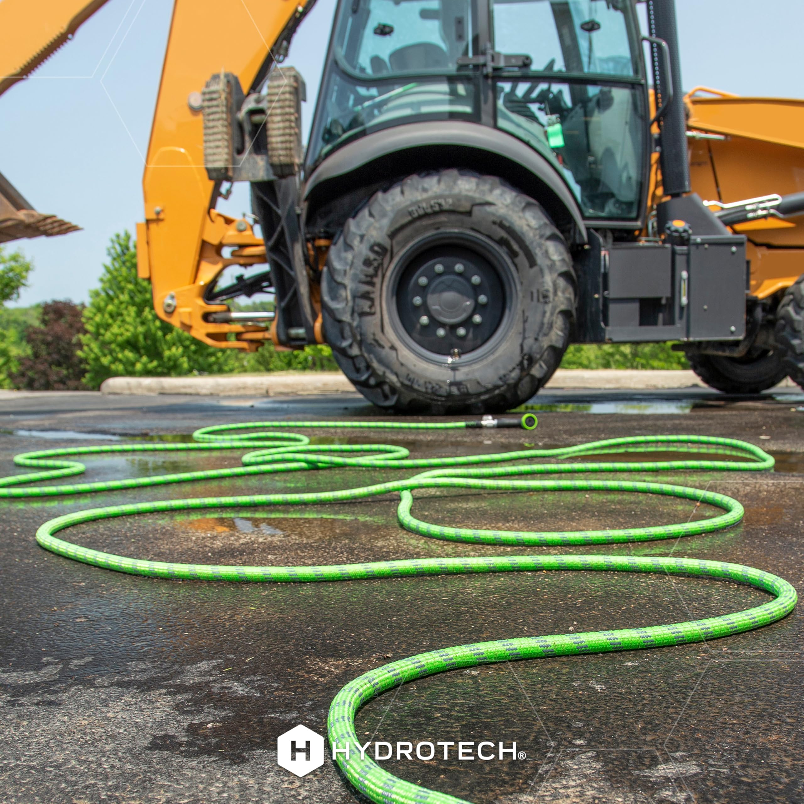 HydroTech Pro Series 50ft hose versatile for garden, car wash, and deck cleaning