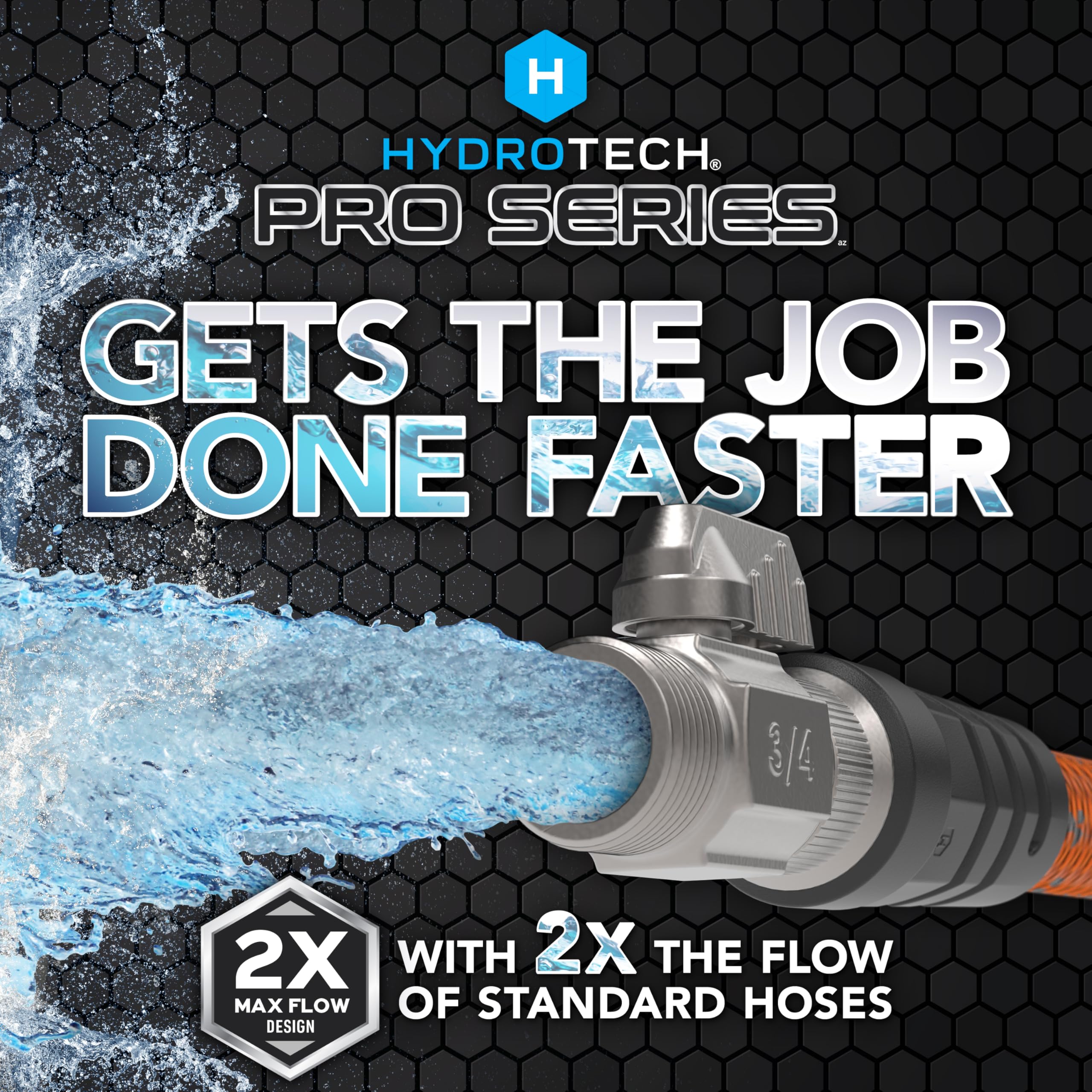 HydroTech Pro Series 75 ft latex-core hose showcases flexible handling for garden chores