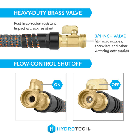 HydroTech strain-relief guard reduces bend stress during use.